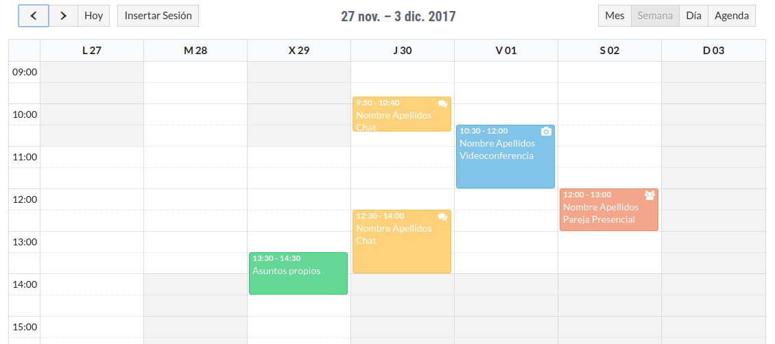 calendario citas psicólogo